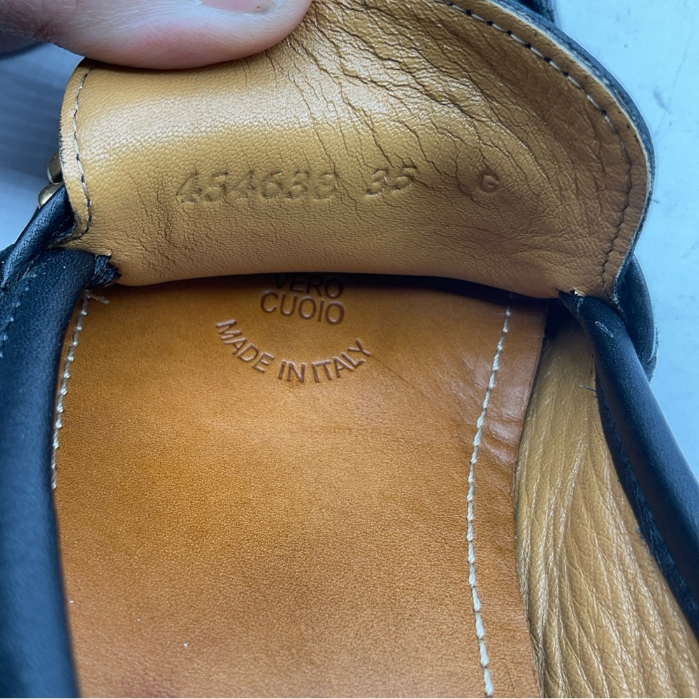 Gucci GG Marmont/Shelly Line/Double G Web Leather Loafers 454638 Size 5 - Picture 11 of 16